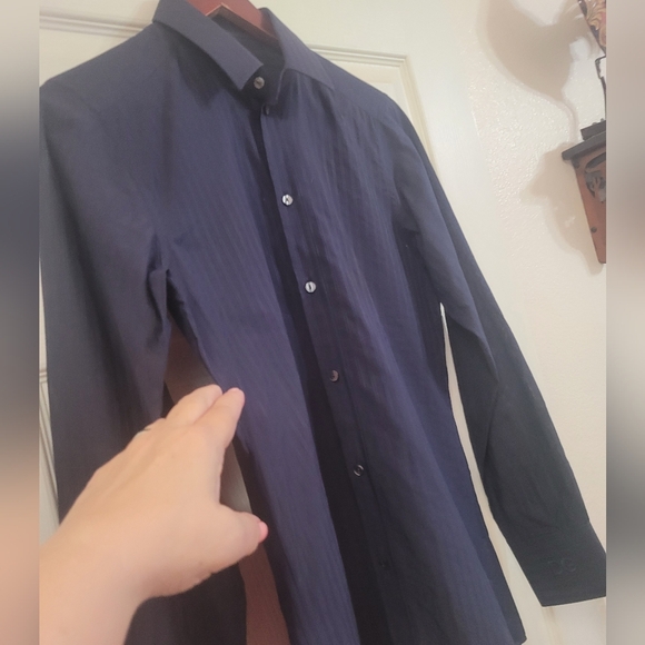 Dolce & Gabbana Blue Stripped Button Down Dress Shirt 15/38 Medium - Picture 2 of 6